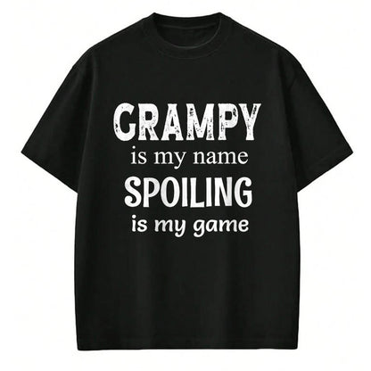 Best Grandpa Shirt, Proud Grandpa Unisex T-Shirt/Hoodie/Sweatshirt HLT00 - Grampy Is My Name Spoiling Is My Game Grandfather Grandpa T-Shirt