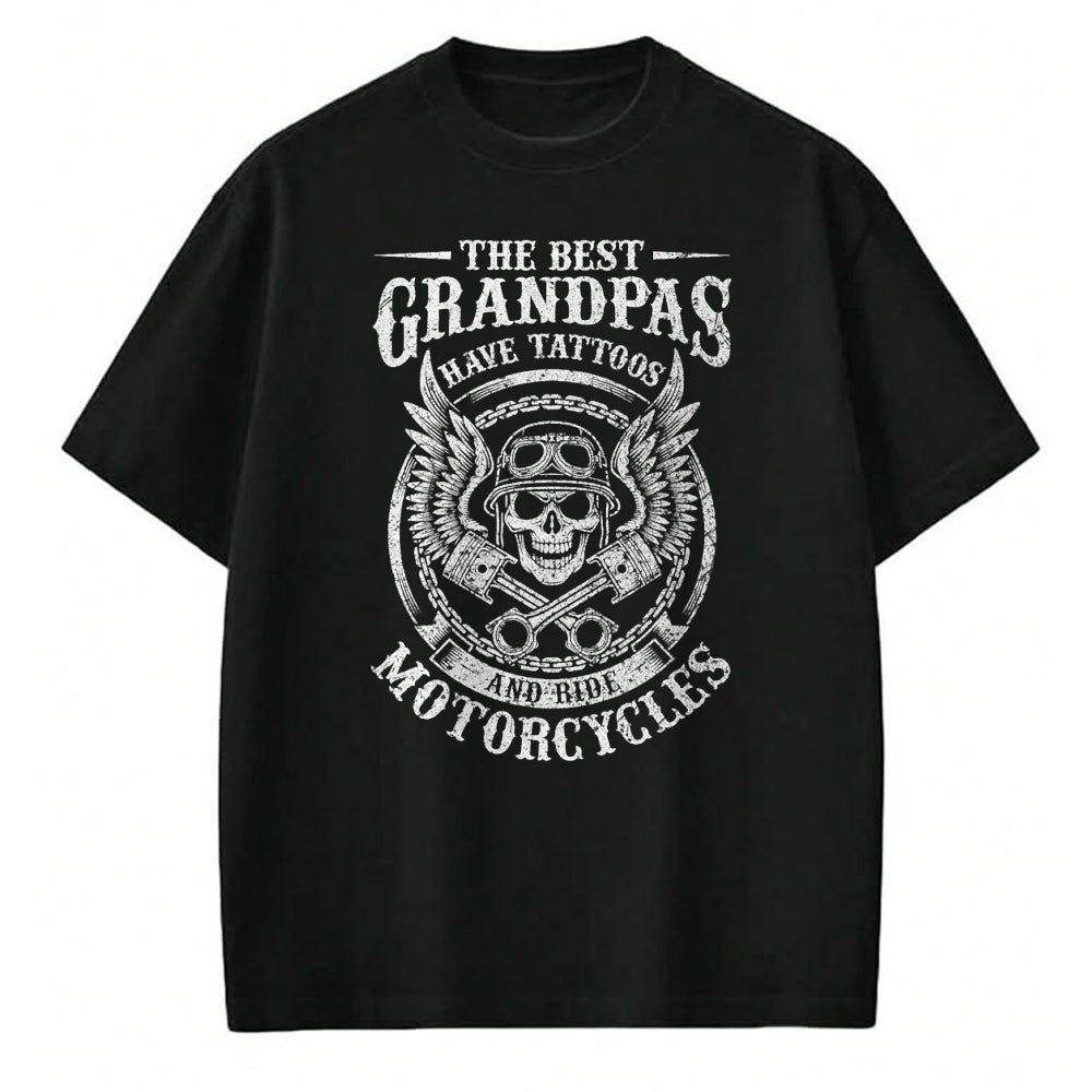 Best Grandpa Shirt, Proud Grandpa Unisex T-Shirt/Hoodie/Sweatshirt HLT00 -Best Grandpas Have Tattoos And Ride Motorcycles Biker Biking T-Shirt