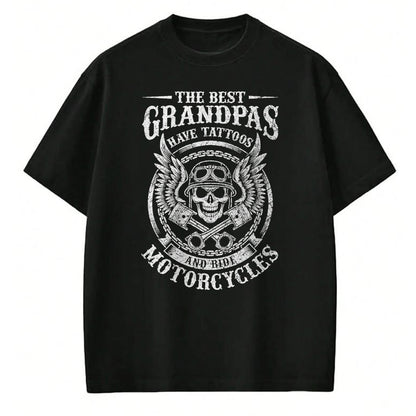 Best Grandpa Shirt, Proud Grandpa Unisex T-Shirt/Hoodie/Sweatshirt HLT00 -Best Grandpas Have Tattoos And Ride Motorcycles Biker Biking T-Shirt