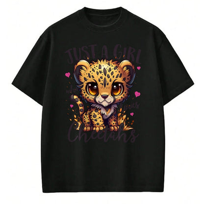 Cat Love Shirt, Funny Cat Lover Gift UnisexT-Shirt/Hoodie/Sweatshirt HLT00 - Just A Girl Who Loves Cheetahs Women Cheetah Cat Lover T-Shirt