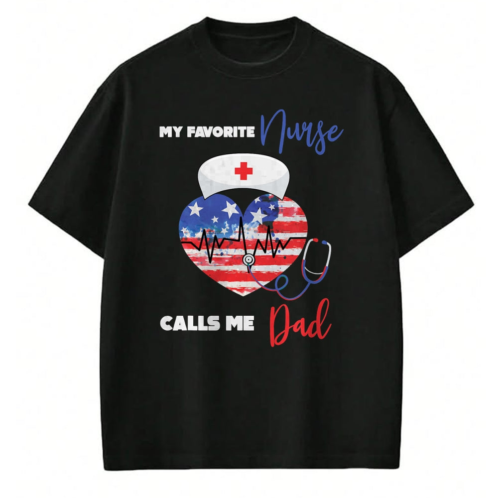 Funny Nurse Shirt, Nurse Unisex T-Shirt/Hoodie/Sweatshirt HLT00 - Mens My Favorite Nurse Calls Me Dad Funny Nurse Daughter T-Shirt