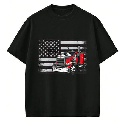 Best Truck Driver Life Shirt, Funny Trucker UnisexT-Shirt/Hoodie/Sweatshirt HLT00 - US American Flag Semi Truck Driver T-Shirt (3)
