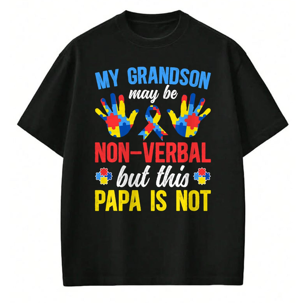 Best Grandpa Shirt, Proud Grandpa Unisex T-Shirt/Hoodie/Sweatshirt HLT00 - My Grandson Proud Autism Papa Autism Awareness For Papa T-Shirt