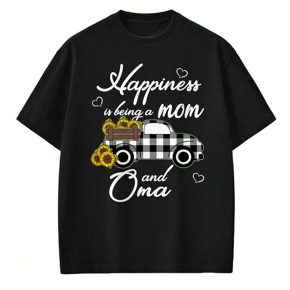 Best Grandma Shirt, Proud Grandma Unisex T-Shirt/Hoodie/Sweatshirt HLT00 - Sunflower Grandma Shirt Happiness is being a Mom and Oma T-Shirt (1)