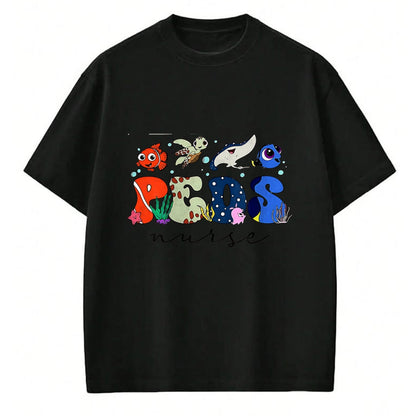 Funny Nurse Shirt, Nurse Unisex T-Shirt/Hoodie/Sweatshirt HLT00 - PICU Finding Pediatric Feds Nurse Lover Ocean Animal T-Shirt