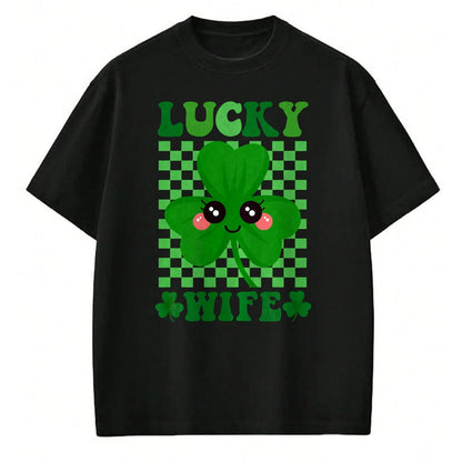 Best Wife Shirt, Wife and Husband Unisex T-Shirt/Hoodie/Sweatshirt HLT00 - Gift for wife T shirt, lucky wife   Womens Lucky Wife Rainbow St Patricks Day Lucky Wife Premium T-S