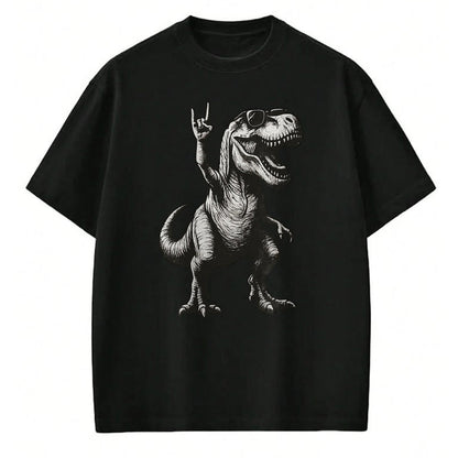 Best Dinosaur Lover Shirt, Funny Dinosaur UnisexT-Shirt/Hoodie/Sweatshirt HLT00 - Cool Dinosaur Rock Sign Sunglasses T-Rex T-Shirt, Men, Black, 3X-Large