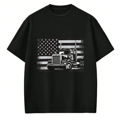Best Truck Driver Life Shirt, Funny Trucker UnisexT-Shirt/Hoodie/Sweatshirt HLT00 - US American Flag Semi Truck Driver T-Shirt (5)