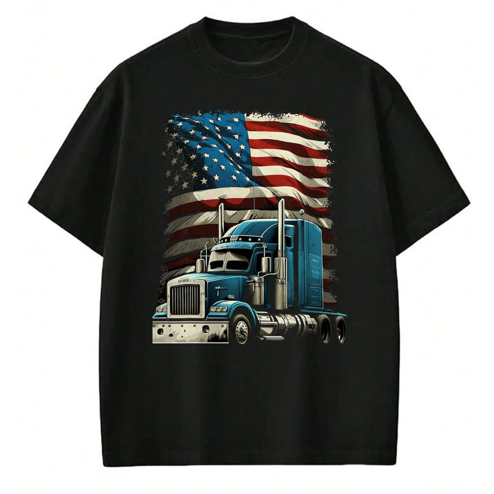 Best Truck Driver Life Shirt, Funny Trucker UnisexT-Shirt/Hoodie/Sweatshirt HLT00 - Trucker US American Flag For Patriotic Truck Driver T-Shirt