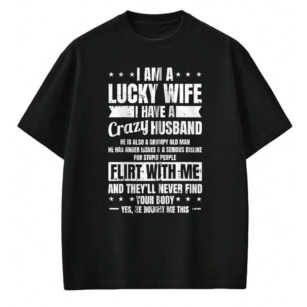 Best Wife Shirt, Wife and Husband Unisex T-Shirt/Hoodie/Sweatshirt HLT00 - Gift for wife T shirt, lucky wife   I Am A Lucky Wife Fathers Day Funny Sarcastic Women Zip Hoodie (1)