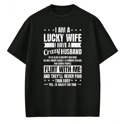Best Wife Shirt, Wife and Husband Unisex T-Shirt/Hoodie/Sweatshirt HLT00 - Gift for wife T shirt, lucky wife   I Am A Lucky Wife Fathers Day Funny Sarcastic Women Zip Hoodie (1)