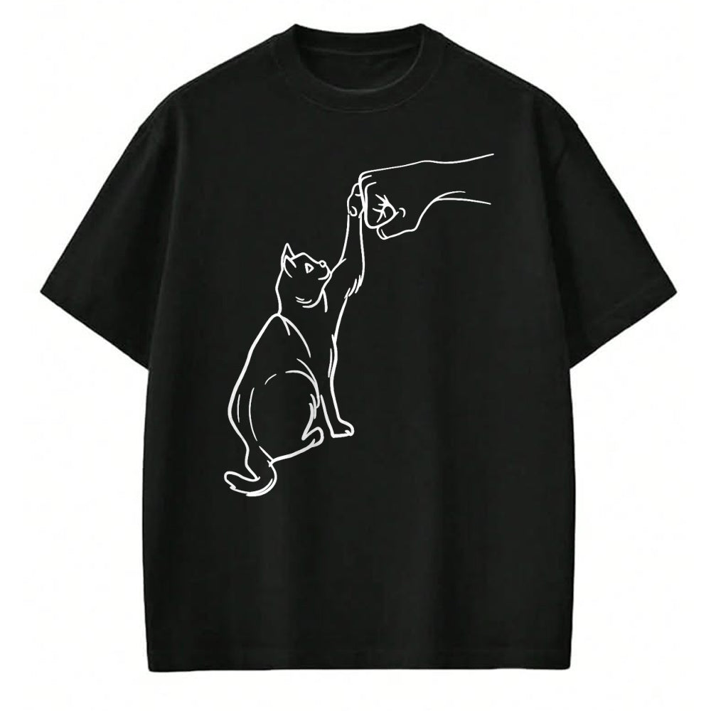 Cat Love Shirt, Funny Cat Lover Gift UnisexT-Shirt/Hoodie/Sweatshirt HLT00 - Funny Cat Best Friend Fist Bump Cat Lover T-Shirt