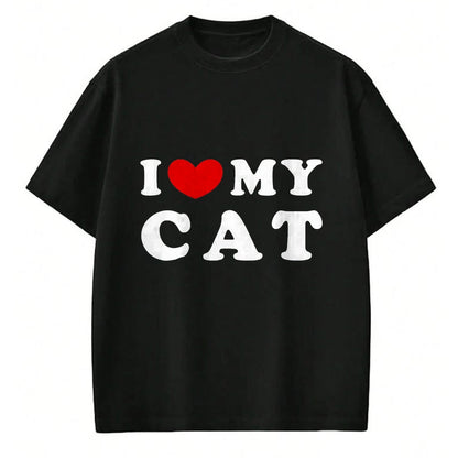 Cat Love Shirt, Funny Cat Lover Gift UnisexT-Shirt/Hoodie/Sweatshirt HLT00 - I Love My Cat, I Heart My Cat T-Shirt, Men, Black, 3X-Large