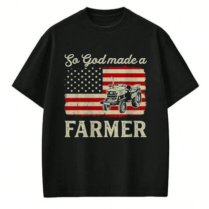 Best Farmer Life Shirt, Funny Farmer UnisexT-Shirt/Hoodie/Sweatshirt HLT00 - Vintage Old American Flag Patriotic So God Made A Farmer T-Shirt, Youth, Olive Green, Medium