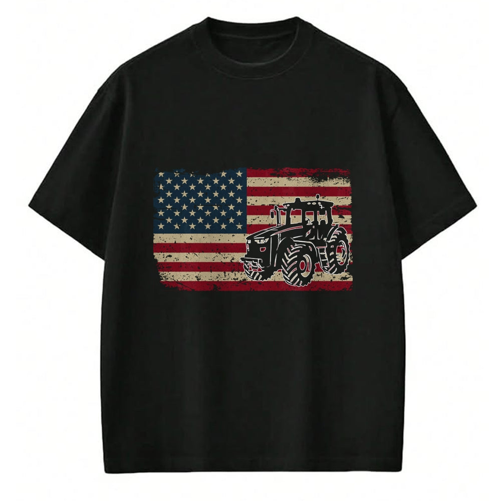 Best Farmer Life Shirt, Funny Farmer UnisexT-Shirt/Hoodie/Sweatshirt HLT00 - Farm Tractors USA Flag Patriotic Farming Gift Long Sleeve T-Shirt