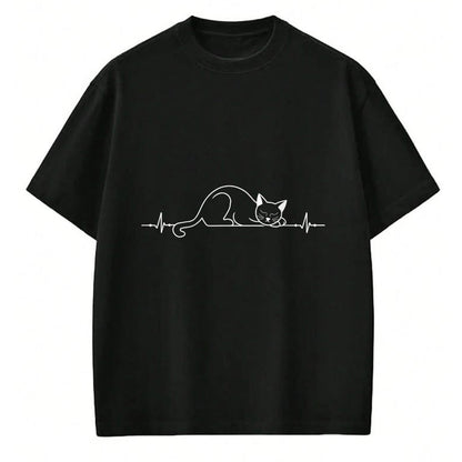 Cat Love Shirt, Funny Cat Lover Gift UnisexT-Shirt/Hoodie/Sweatshirt HLT00 - Cat Heartbeat Love Cats Women_s Girls Cat Lover T-Shirt (2)
