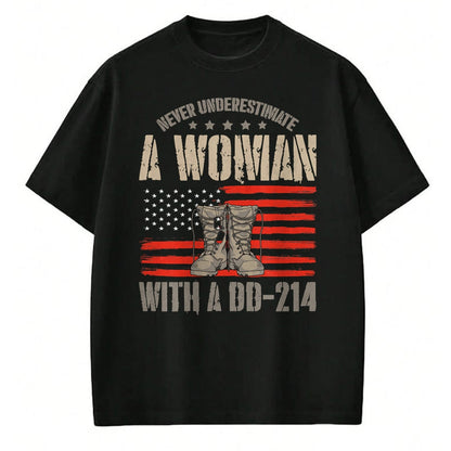 Proud Veteran Shirt, Funny Veteran UnisexT-Shirt/Hoodie/Sweatshirt HLT00 - Veteran_s Day A Woman with A Dd-214 Female Veteran T-Shirt