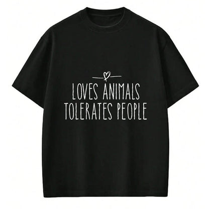 Cat Love Shirt, Funny Cat Lover Gift UnisexT-Shirt/Hoodie/Sweatshirt HLT00 - loves animals tolerates people quote Cat Lover & Dog Love T-Shirt