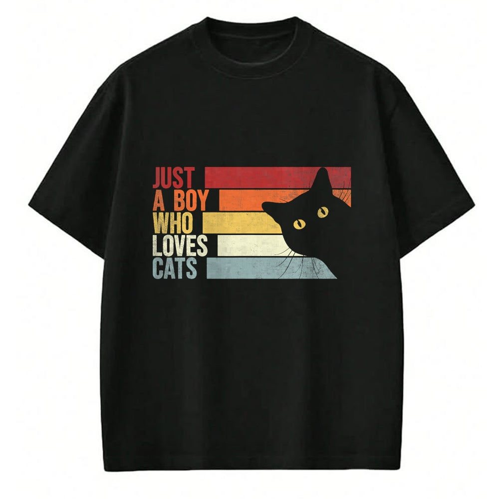 Cat Love Shirt, Funny Cat Lover Gift UnisexT-Shirt/Hoodie/Sweatshirt HLT00 - Just A Boy Who Loves Cats. Funny Cats Lover T-Shirt (2)