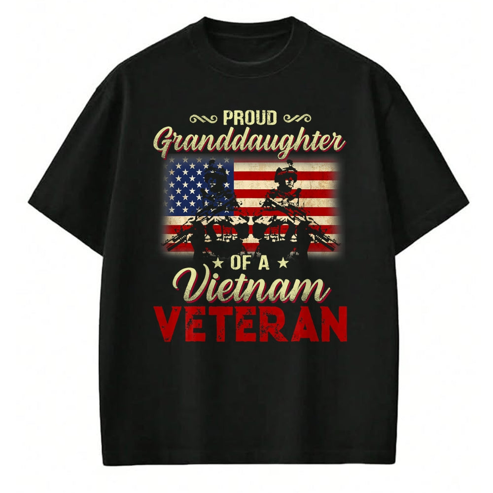 Best Grandpa Shirt, Proud Grandpa Unisex T-Shirt/Hoodie/Sweatshirt HLT00 - Proud Granddaughter Of A Vietnam Veteran Grandpa T-Shirt