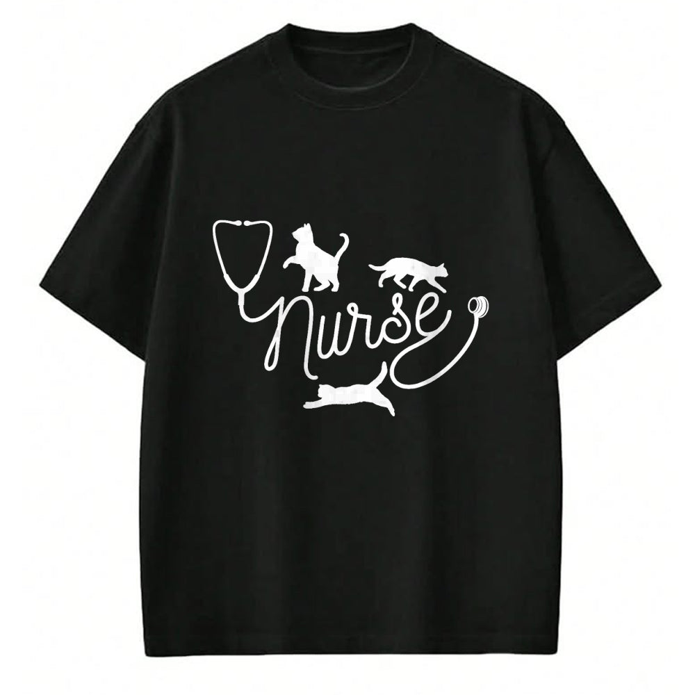 Funny Nurse Shirt, Nurse Unisex T-Shirt/Hoodie/Sweatshirt HLT00 - Nurse Cat Mom - RN Nurse and Cat Lovers T-Shirt (1)
