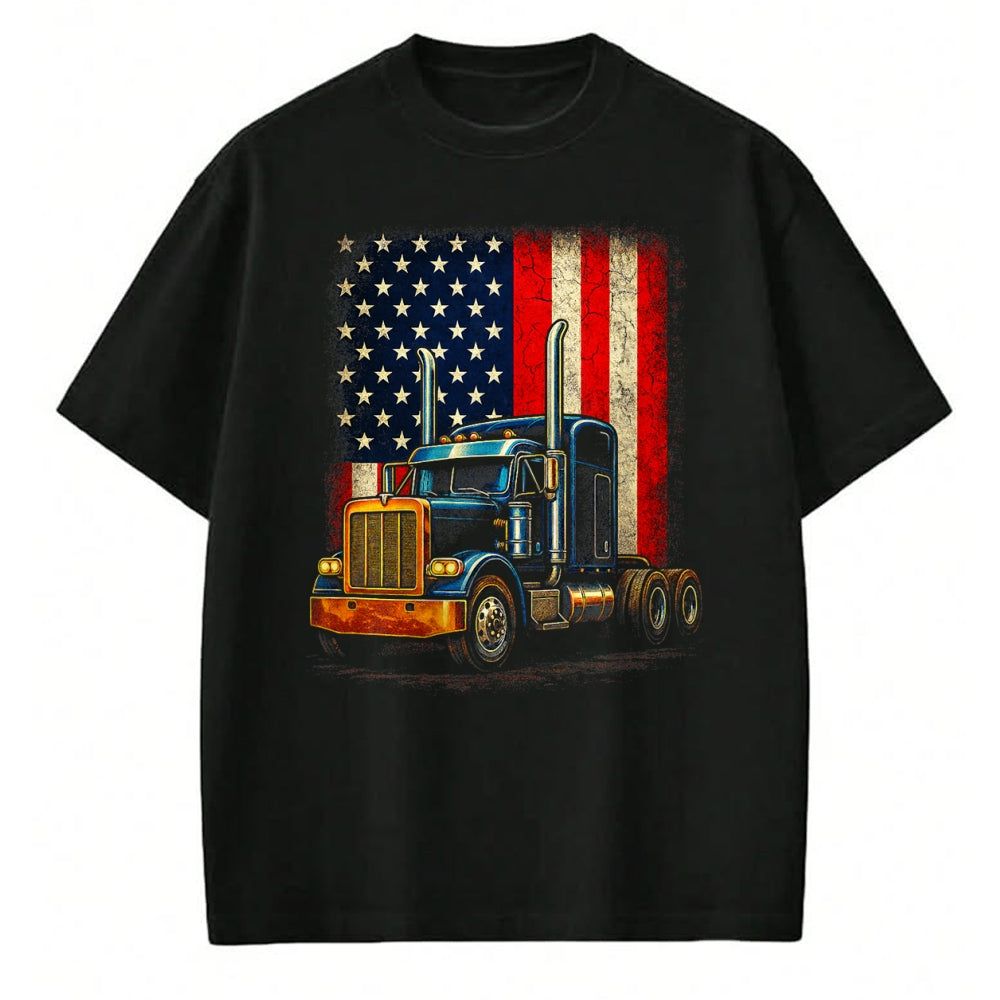 Best Truck Driver Life Shirt, Funny Trucker UnisexT-Shirt/Hoodie/Sweatshirt HLT00 - American Flag Truck - Truck Driver Patriotic T-Shirt