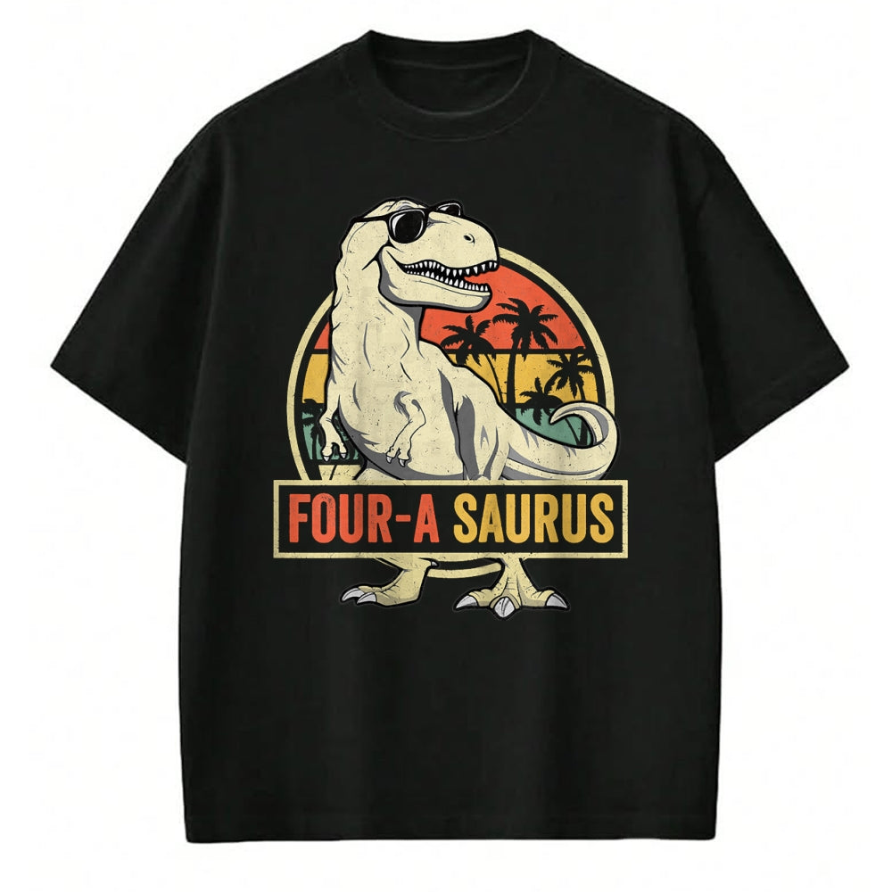 Best Dinosaur Lover Shirt, Funny Dinosaur UnisexT-Shirt/Hoodie/Sweatshirt HLT00 - Four a Saurus Birthday T Rex 4 Year Old Dino 4th Dinosaur T-Shirt