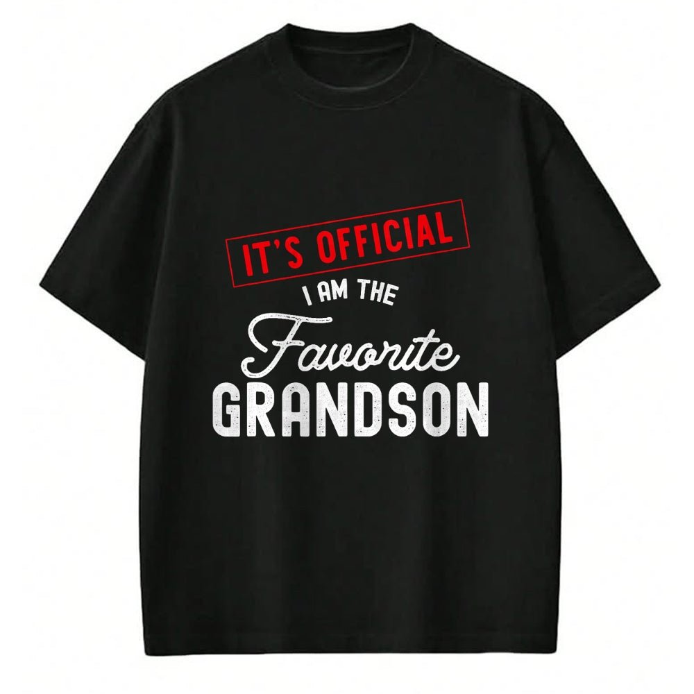 Best Grandpa Shirt, Proud Grandpa Unisex T-Shirt/Hoodie/Sweatshirt HLT00 - It's Official I'm The Favorite Grandson Vintage T-Shirt