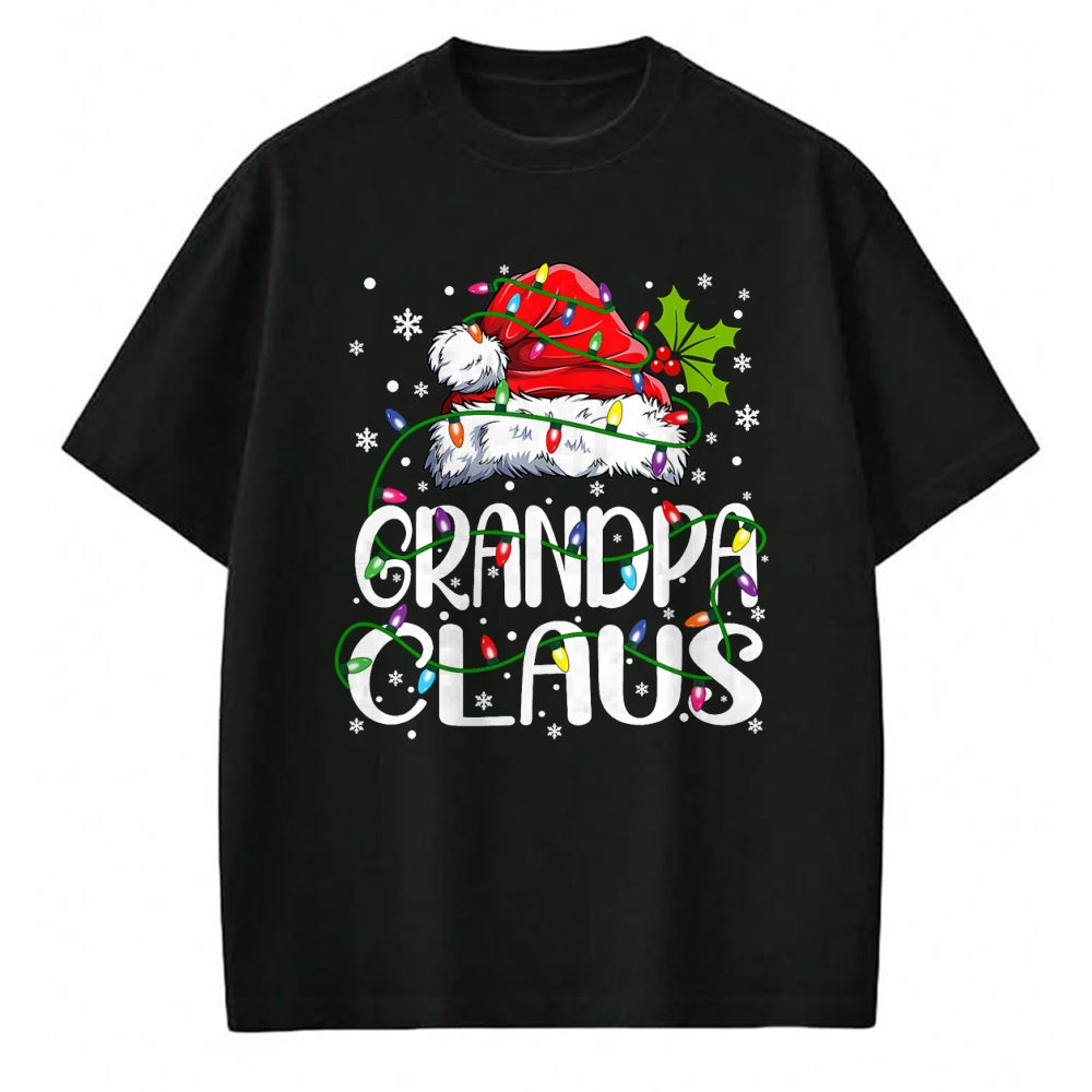 Best Grandpa Shirt, Proud Grandpa Unisex T-Shirt/Hoodie/Sweatshirt HLT00 - Grandpa Claus Shirt Christmas Lights Pajama Family Matching T-Shirt
