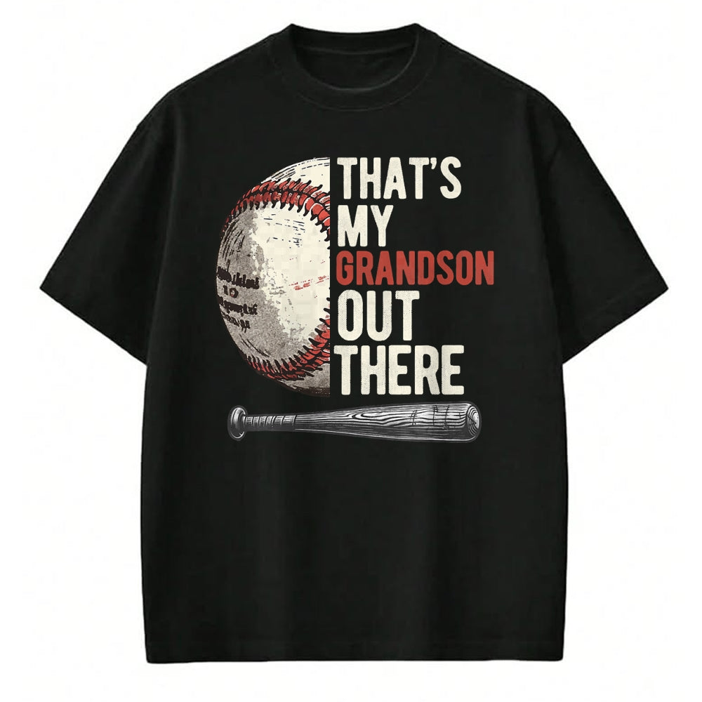 Best Grandpa Shirt, Proud Grandpa Unisex T-Shirt/Hoodie/Sweatshirt HLT00 - That's My Grandson Out There Baseball For Grandpa Grandma T-Shirt