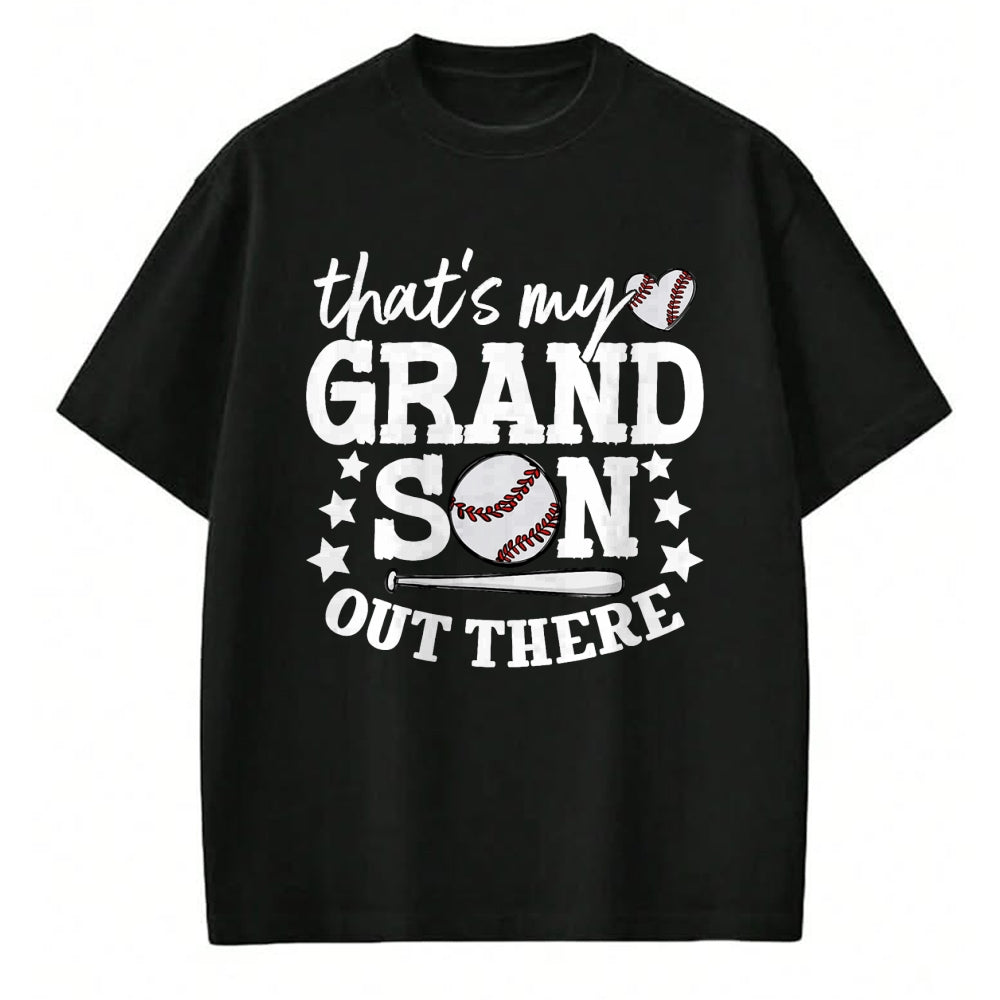 Best Grandma Shirt, Proud Grandma Unisex T-Shirt/Hoodie/Sweatshirt HLT00 - That's My Grandson Out There Women Baseball Grandma T-Ball T-Shirt