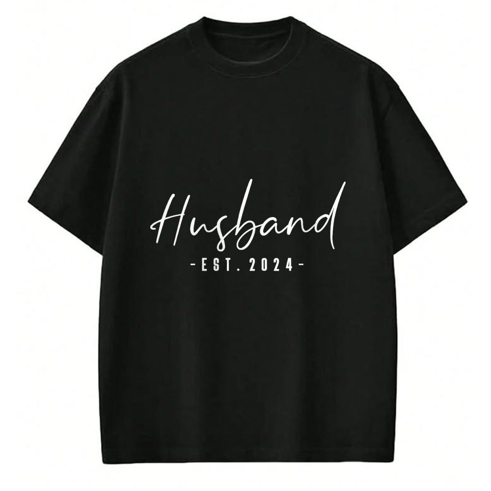 Best Wife Shirt, Wife and Husband Unisex T-Shirt/Hoodie/Sweatshirt HLT00 - Husband Est 2024 Just Married Honeymoon Hubby Wedding Couple T-Shirt (1)