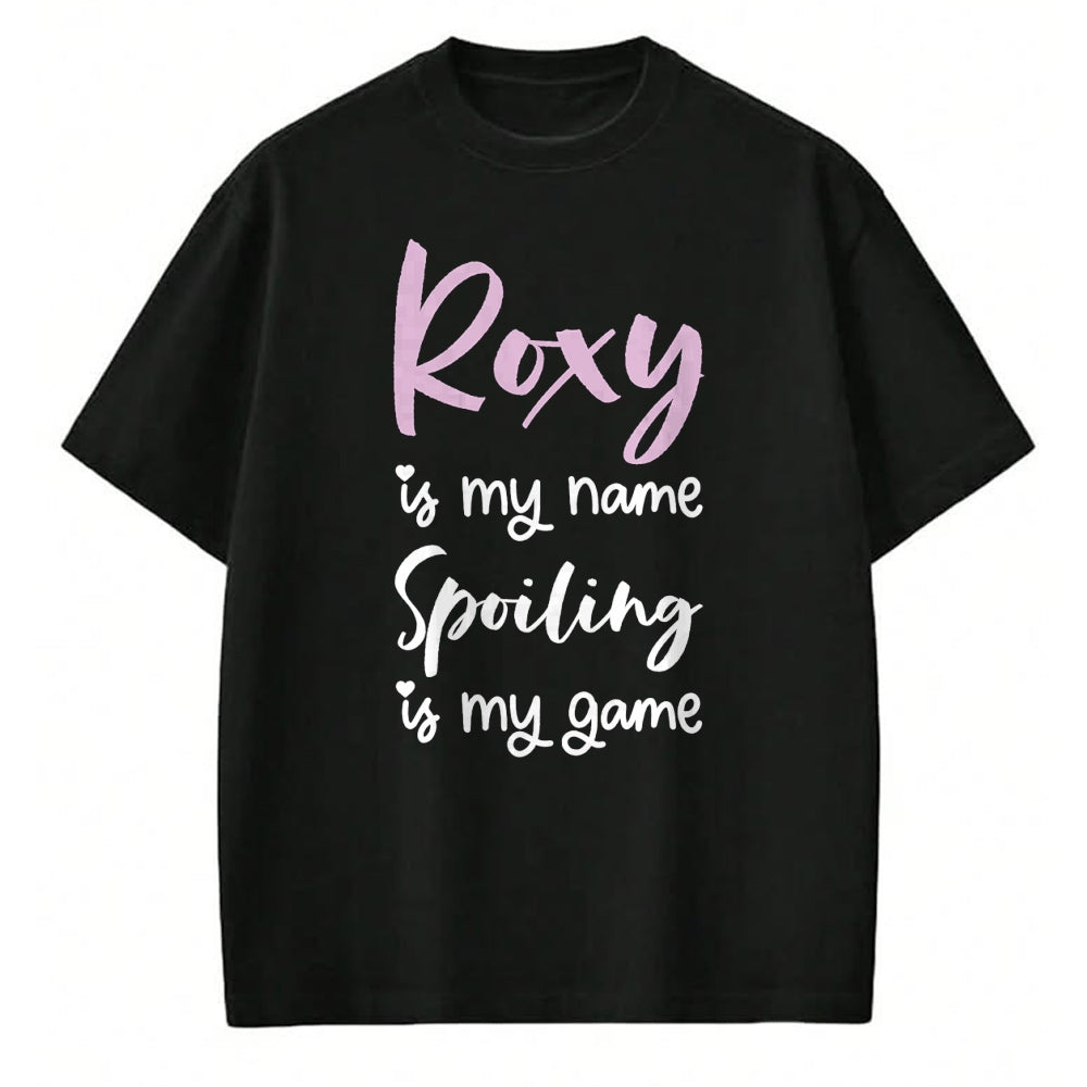 Best Wife Shirt, Wife and Husband Unisex T-Shirt/Hoodie/Sweatshirt HLT00 - Roxy Name Personalized Women Spoiled Girl Cute Pink Black T-Shirt (1)