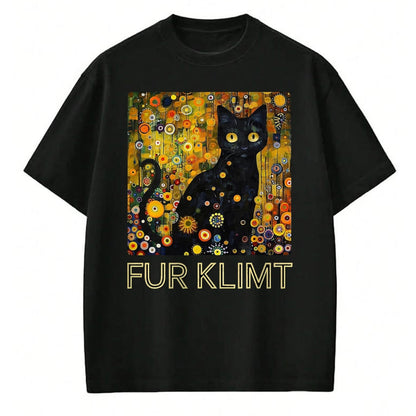 Cat Love Shirt, Funny Cat Lover Gift UnisexT-Shirt/Hoodie/Sweatshirt HLT00 - Black Cat in Klimt Painting, Cat Lover, Artist Art Student T-Shirt, Men, Black, 3X-Large