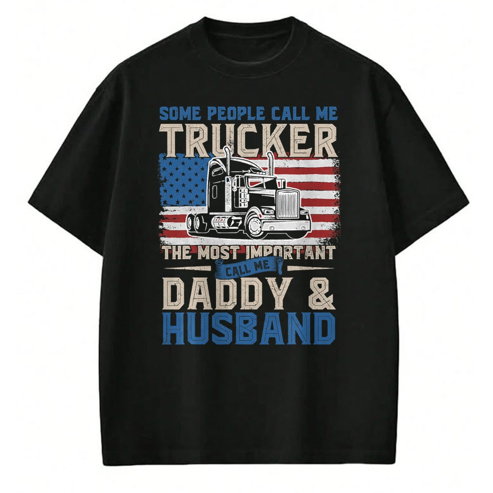 Best Truck Driver Life Shirt, Funny Trucker UnisexT-Shirt/Hoodie/Sweatshirt HLT00 - Semi Truck Driver, Trucker Daddy, Husband, US American Flag T-Shirt