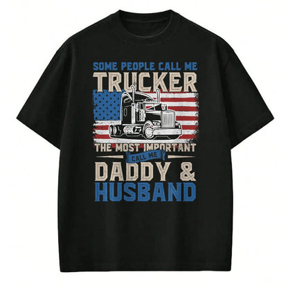 Best Truck Driver Life Shirt, Funny Trucker UnisexT-Shirt/Hoodie/Sweatshirt HLT00 - Semi Truck Driver, Trucker Daddy, Husband, US American Flag T-Shirt