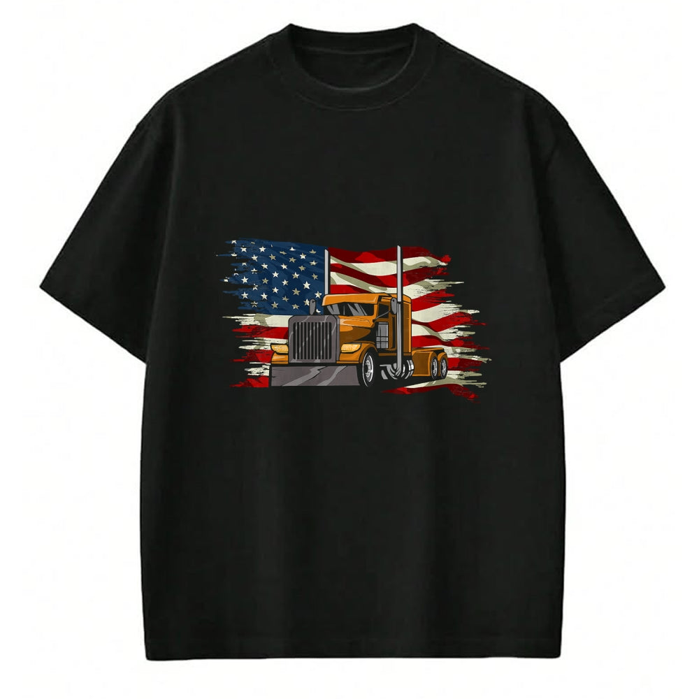 Best Truck Driver Life Shirt, Funny Trucker UnisexT-Shirt/Hoodie/Sweatshirt HLT00 - Semi-Trailer Truck Driver Big Rig Trucker American Flag T-Shirt