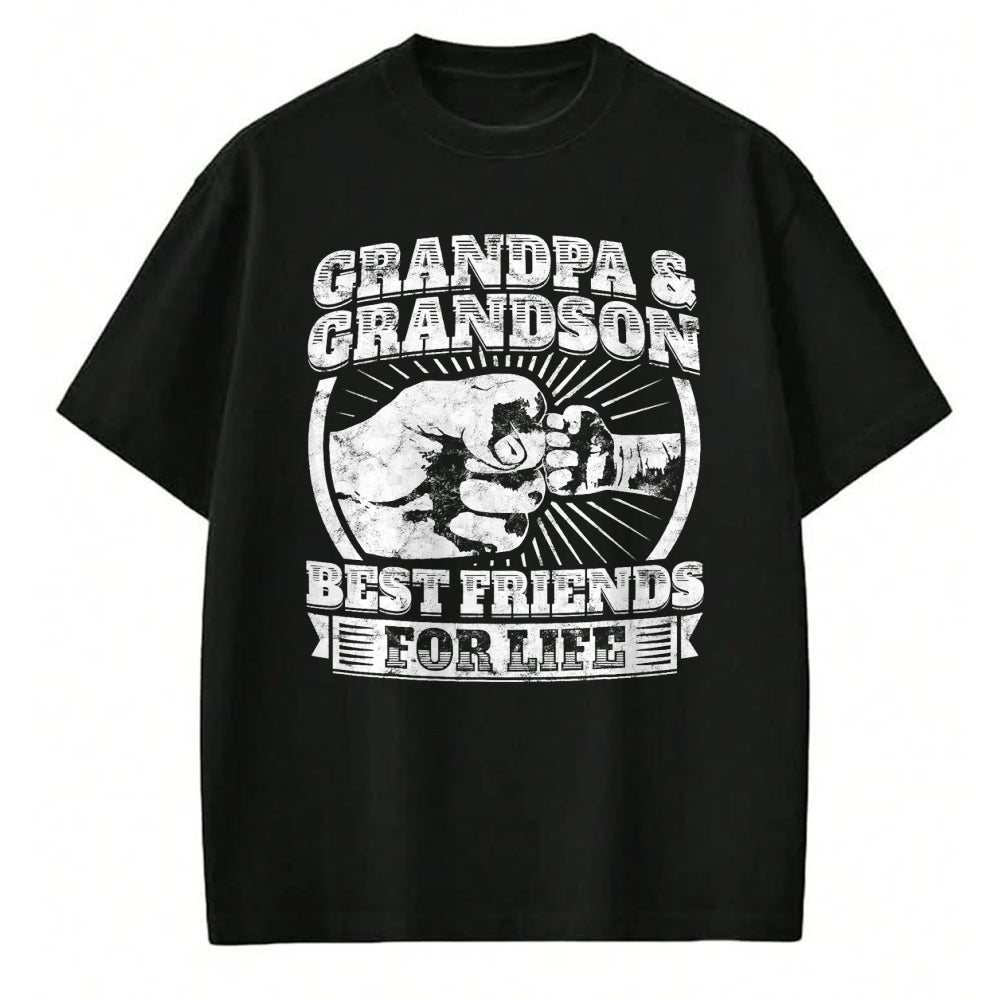 Best Grandpa Shirt, Proud Grandpa Unisex T-Shirt/Hoodie/Sweatshirt HLT00 - Grandpa And Grandson Gift Family Shirt Grandad Fist Bump Tee T-Shirt