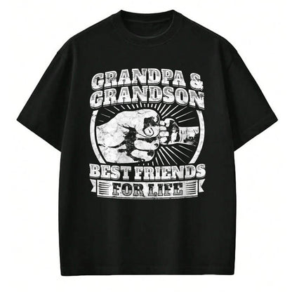 Best Grandpa Shirt, Proud Grandpa Unisex T-Shirt/Hoodie/Sweatshirt HLT00 - Grandpa And Grandson Gift Family Shirt Grandad Fist Bump Tee T-Shirt