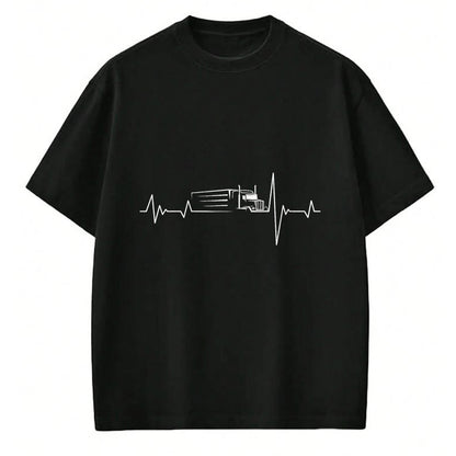 Best Truck Driver Life Shirt, Funny Trucker UnisexT-Shirt/Hoodie/Sweatshirt HLT00 - Truck Driver Heart Beat 18 Wheeler semi-Trailer Tractor T-Shirt