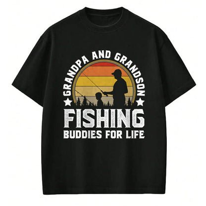 Best Grandpa Shirt, Proud Grandpa Unisex T-Shirt/Hoodie/Sweatshirt HLT00 - Grandpa and Grandson Fishing Buddies for Life - Matching T-Shirt