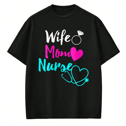 Funny Nurse Shirt, Nurse Unisex T-Shirt/Hoodie/Sweatshirt HLT00 - Womens Wife Mom Nurse Womens RN LPN Mothers Day Gift For Nurses V-Neck T-Shirt
