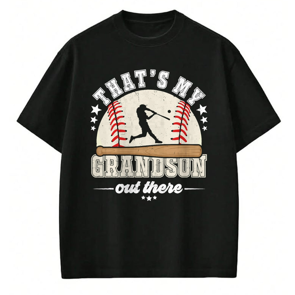 Best Grandpa Shirt, Proud Grandpa Unisex T-Shirt/Hoodie/Sweatshirt HLT00 - That's My Grandson Out There Baseball Grandma Grandpa T-Shirt