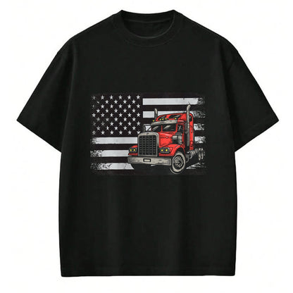 Best Truck Driver Life Shirt, Funny Trucker UnisexT-Shirt/Hoodie/Sweatshirt HLT00 - US American Flag Semi Truck Driver T-Shirt