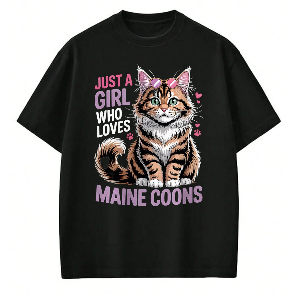 Cat Love Shirt, Funny Cat Lover Gift UnisexT-Shirt/Hoodie/Sweatshirt HLT00 - Girls Maine Coon T-Shirt