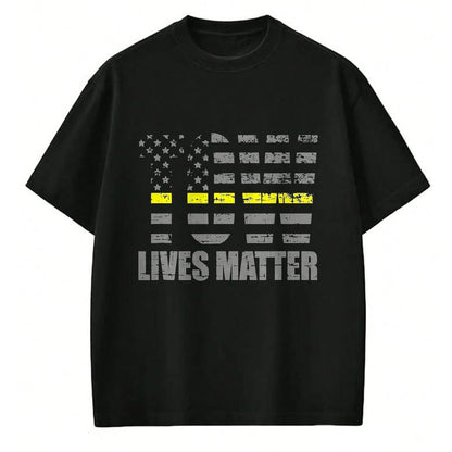 Best Truck Driver Life Shirt, Funny Trucker UnisexT-Shirt/Hoodie/Sweatshirt HLT00 - Tow Lives Matter Thin Yellow Line Tow Truck Driver Shirt T-Shirt, Men, Black, X-Large