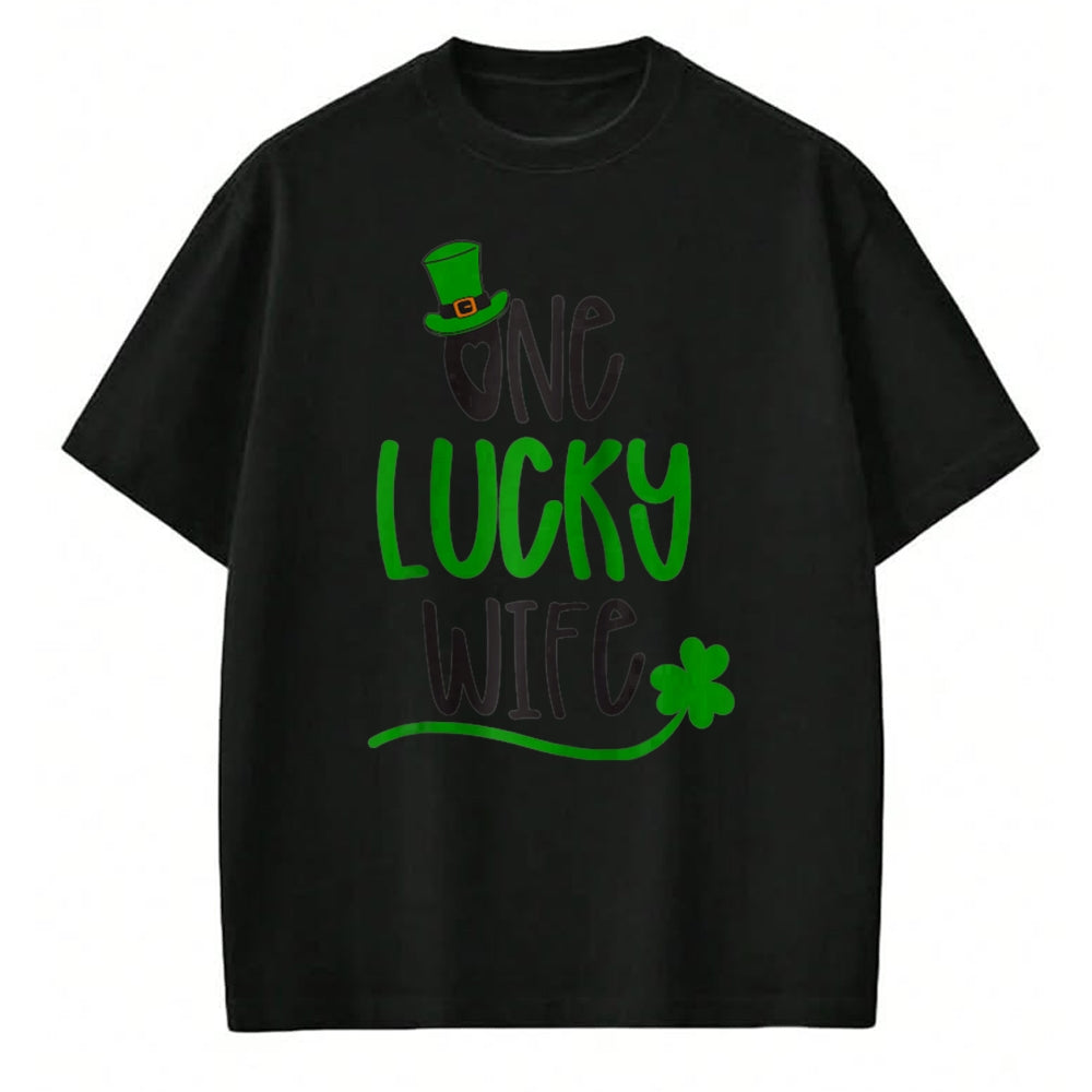 Best Wife Shirt, Wife and Husband Unisex T-Shirt/Hoodie/Sweatshirt HLT00 - Gift for wife T shirt, lucky wife   One Lucky Wife Irish St Patricks Day Womens Girls Funny Gift Rag