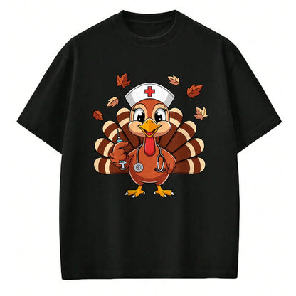 Funny Nurse Shirt, Nurse Unisex T-Shirt/Hoodie/Sweatshirt HLT00 - Thanksgiving Nurse Turkey RN ICU ER NICU Nurse Crew Women T-Shirt