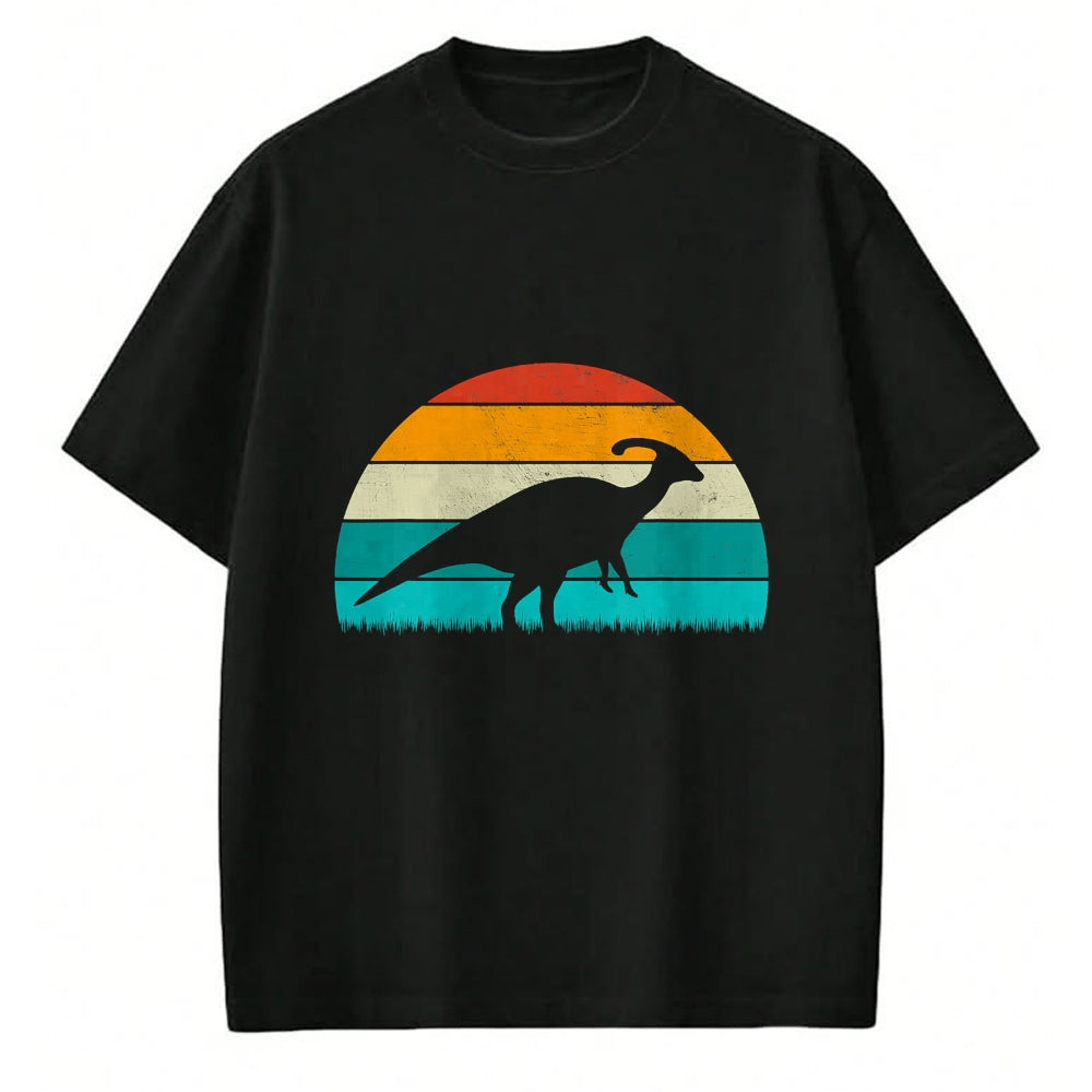 Best Dinosaur Lover Shirt, Funny Dinosaur UnisexT-Shirt/Hoodie/Sweatshirt HLT00 - Parasaurolophus - Vintage Retro Sunset Dinosaur Lovers T-Shirt