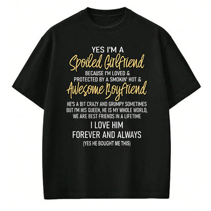 Best Wife Shirt, Wife and Husband Unisex T-Shirt/Hoodie/Sweatshirt HLT00 - Gift for wife T shirt, lucky wife   Lucky Wife Yes I'm A Spoiled Loved Protected Girlfriend T-Shirt